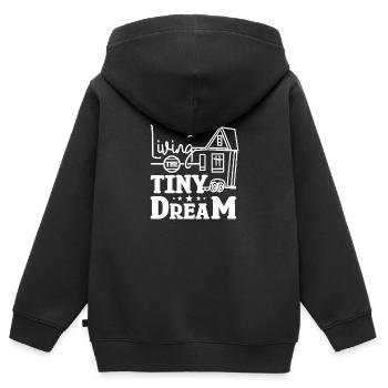 Living the Tiny House dream - Kids Premium Organic Zip-up Hoodie - black - Back - AI Model Kid Male (0cm)