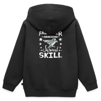 Falconer is my favorite survival skill - Kinder Premium Organic Zip Hoodie - Schwarz - Hinten - AI Model Kid Male (0cm)