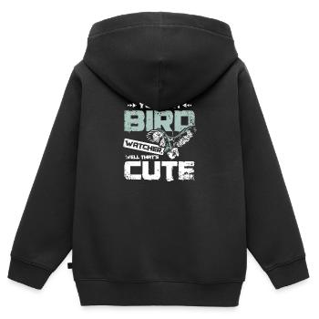 You're a bird watcher well that's cute falconer - Kinder Premium Organic Zip Hoodie - Schwarz - Hinten - AI Model Kid Male (0cm)