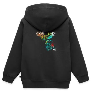 Splash art falcon hawk falconer - Kinder Premium Organic Zip Hoodie - Schwarz - Hinten - AI Model Kid Male (0cm)