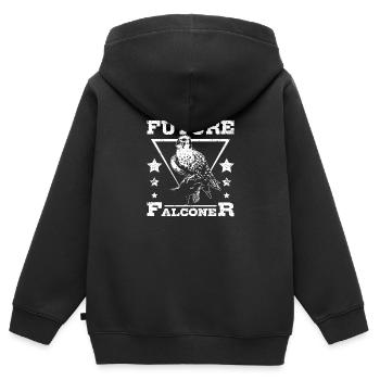 Future Falconry Falconer - Kinder Premium Organic Zip Hoodie - Schwarz - Hinten - AI Model Kid Male (0cm)