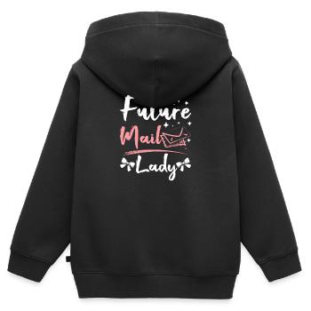 Future mail lady - Kinder Premium Organic Zip Hoodie - Schwarz - Hinten - AI Model Kid Male (0cm)