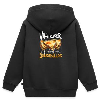 whatever I'm having quesadillas - Kinder Premium Organic Zip Hoodie - Schwarz - Hinten - AI Model Kid Male (0cm)
