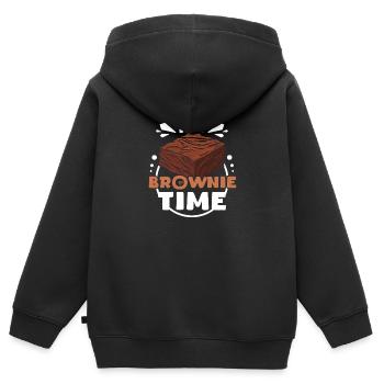 It's brownie time - Kinder Premium Organic Zip Hoodie - Schwarz - Hinten - AI Model Kid Male (0cm)