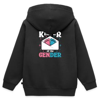 Keeper of the gender - Kids Premium Organic Zip-up Hoodie - black - Back - AI Model Kid Male (0cm)