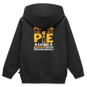 Pumpkin pie eating champion - Kinder Premium Organic Zip Hoodie - Schwarz - Hinten - AI Model Kid Male (0cm)