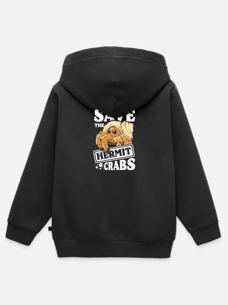 Save the hermit crabs - Kinder Premium Organic Zip Hoodie - Schwarz