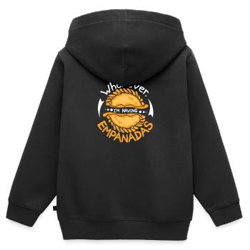 whatever I'm having empanadas - Kinder Premium Organic Zip Hoodie - Schwarz - Hinten - AI Model Kid Male (0cm)