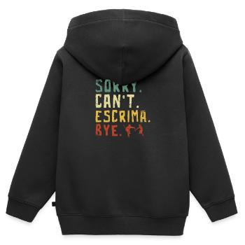 Désolé, je ne peux pas dire au revoir à Escrima - Sweat Premium à capuche zippé enfant bio - noir - Dos - AI Model Kid Male (0cm)