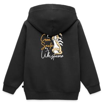Serpent des blés chuchoteur - Sweat Premium à capuche zippé enfant bio - noir - Dos - AI Model Kid Male (0cm)