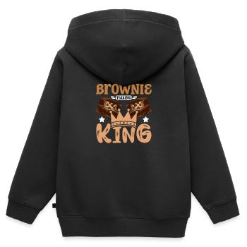 Brownie making king - Kinder Premium Organic Zip Hoodie - Schwarz - Hinten - AI Model Kid Male (0cm)