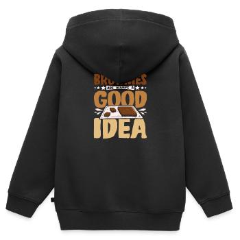 Brownies are always a good idea - Kinder Premium Organic Zip Hoodie - Schwarz - Hinten - AI Model Kid Male (0cm)