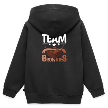 Team Brownies - Kinder Premium Organic Zip Hoodie - Schwarz - Hinten - AI Model Kid Male (0cm)