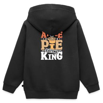 Apple pie eating king - Kinder Premium Organic Zip Hoodie - Schwarz - Hinten - AI Model Kid Male (0cm)