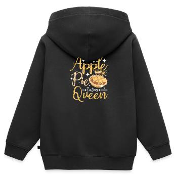 Apple pie eating queen - Kinder Premium Organic Zip Hoodie - Schwarz - Hinten - AI Model Kid Male (0cm)