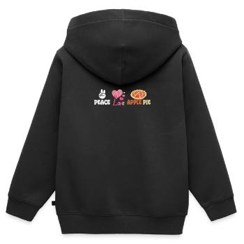 Peace love Apple pie - Kinder Premium Organic Zip Hoodie - Schwarz - Hinten - AI Model Kid Male (0cm)