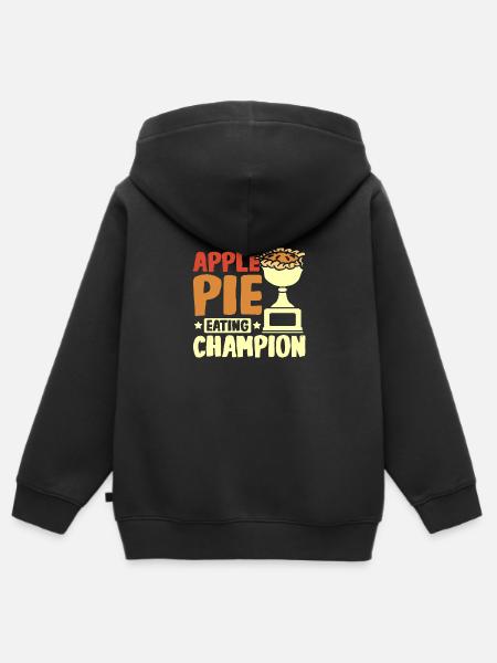 Apple pie eating champion - Kinder Premium Organic Zip Hoodie - Schwarz