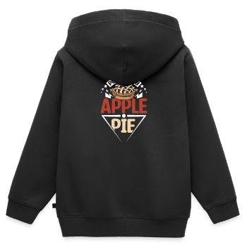 Powered by Apple pie - Kinder Premium Organic Zip Hoodie - Schwarz - Hinten - AI Model Kid Male (0cm)