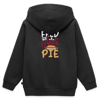 Feed me Apple pie - Kinder Premium Organic Zip Hoodie - Schwarz - Hinten - AI Model Kid Male (0cm)