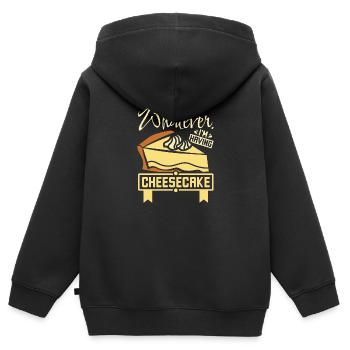Whatever I'm having cheesecake - Kinder Premium Organic Zip Hoodie - Schwarz - Hinten - AI Model Kid Male (0cm)