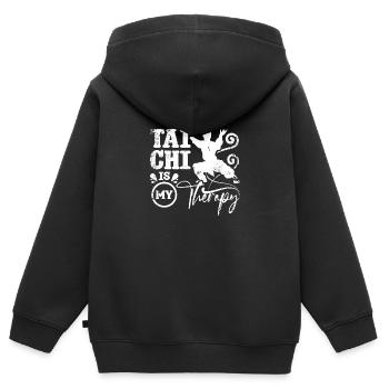 Tai chi is my therapy - Kids Premium Organic Zip-up Hoodie - black - Back - AI Model Kid Male (0cm)
