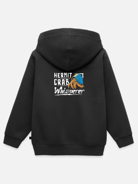 hermit crab whisperer - Kinder Premium Organic Zip Hoodie - Schwarz
