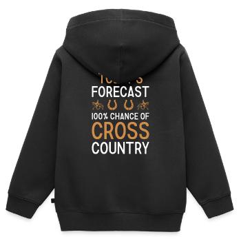 Rider Today's Forecast Cross Country - Kinder Premium Organic Zip Hoodie - Schwarz - Hinten - AI Model Kid Male (0cm)