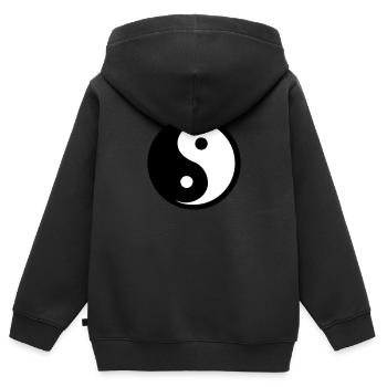 Ying Yang - Kinder Premium Organic Zip Hoodie - Schwarz - Hinten - AI Model Kid Male (0cm)