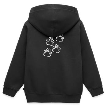 pattes - Sweat Premium à capuche zippé enfant bio - noir - Dos - AI Model Kid Male (0cm)