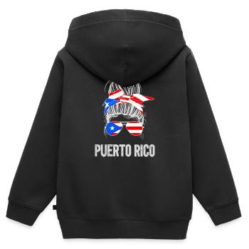 Puerto Rico - Kinder Premium Organic Zip Hoodie - Schwarz - Hinten - AI Model Kid Male (0cm)