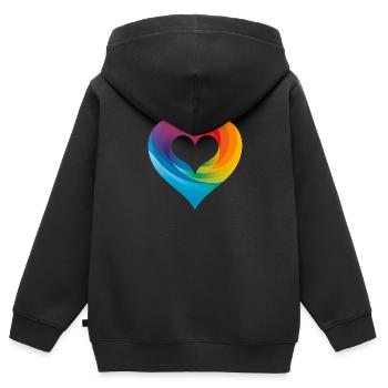 Liebe für LGBTQIA+ Community - Kinder Premium Organic Zip Hoodie - Schwarz - Hinten - AI Model Kid Male (0cm)
