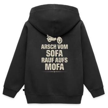 Mofa Mofafahrer - Kinder Premium Organic Zip Hoodie - Schwarz - Hinten - AI Model Kid Male (0cm)