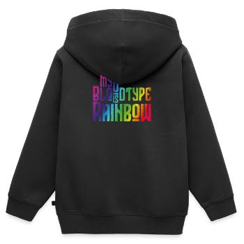 Mein Blut ist Regenbogen - Toleranz und Frieden - Kinder Premium Organic Zip Hoodie - Schwarz - Hinten - AI Model Kid Male (0cm)