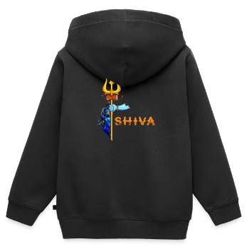 Shiva - Kinder Premium Organic Zip Hoodie - Schwarz - Hinten - AI Model Kid Male (0cm)