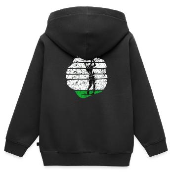 Golf voiturette de golf Golf sur terrain de golf - Sweat Premium à capuche zippé enfant bio - noir - Dos - AI Model Kid Male (0cm)