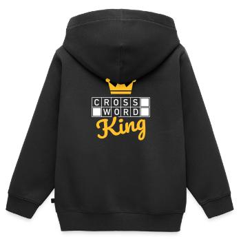 Mots croisés - Sweat Premium à capuche zippé enfant bio - noir - Dos - AI Model Kid Male (0cm)