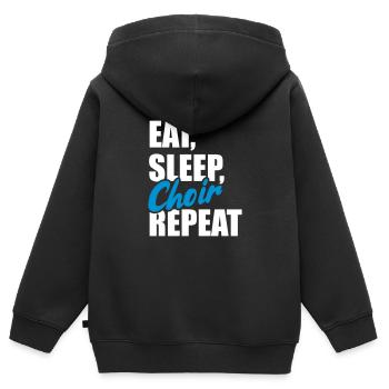 chorale - Sweat Premium à capuche zippé enfant bio - noir - Dos - AI Model Kid Male (0cm)