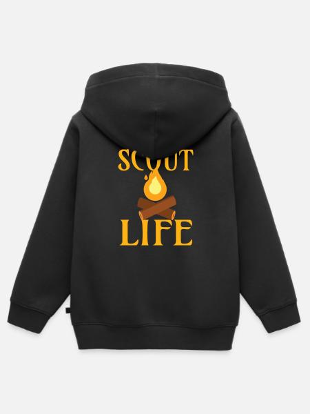 SCOUT: Scout Life - Kinder Premium Organic Zip Hoodie - Schwarz