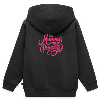 Mama´s Prinzessin! - Kinder Premium Organic Zip Hoodie - Schwarz - Hinten - AI Model Kid Male (0cm)