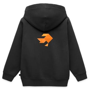 Goldfish - Tangram - Kids Premium Organic Zip-up Hoodie - black - Back - AI Model Kid Male (0cm)