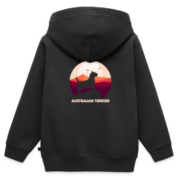 Australian Terrier - Australian Terrier Hund - Kinder Premium Organic Zip Hoodie - Schwarz - Hinten - AI Model Kid Male (0cm)