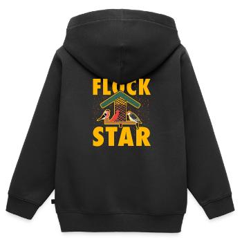 Flock Stern - Kinder Premium Organic Zip Hoodie - Schwarz - Hinten - AI Model Kid Male (0cm)