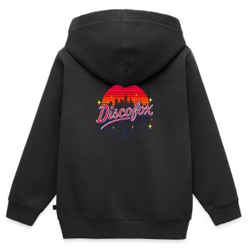 Discofox - Kinder Premium Organic Zip Hoodie - Schwarz - Hinten - AI Model Kid Male (0cm)