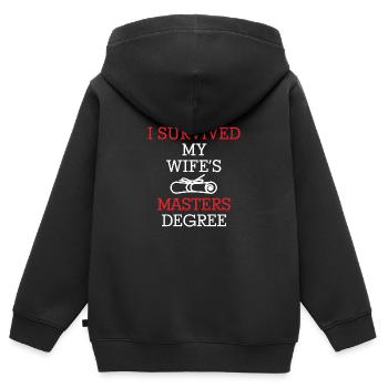 Master degree - Kids Premium Organic Zip-up Hoodie - black - Back - AI Model Kid Male (0cm)