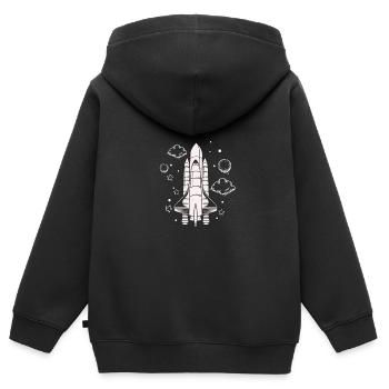 Raumschiff - Rakete Weltall Raumfahrt Astronaut - Kinder Premium Organic Zip Hoodie - Schwarz - Hinten - AI Model Kid Male (0cm)