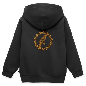 Vogel - Fliegen - Naturschutz Tierfreund - Kinder Premium Organic Zip Hoodie - Schwarz - Hinten - AI Model Kid Male (0cm)