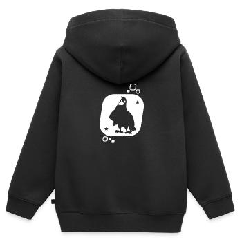 Adler - Greifvogel Falke Geier - Kinder Premium Organic Zip Hoodie - Schwarz - Hinten - AI Model Kid Male (0cm)