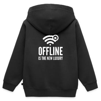 Offline New Luxury Social Media Influencer Geschen - Sweat Premium à capuche zippé enfant bio - noir - Dos - AI Model Kid Male (0cm)