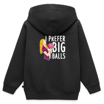 I Prefer Big Balls - Kinder Premium Organic Zip Hoodie - Schwarz - Hinten - AI Model Kid Male (0cm)