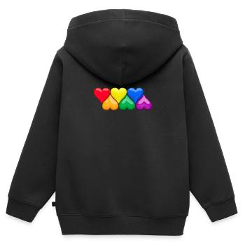 Shiny hearts in LGBT rainbow colors block - Kids Premium Organic Zip-up Hoodie - black - Back - AI Model Kid Male (0cm)